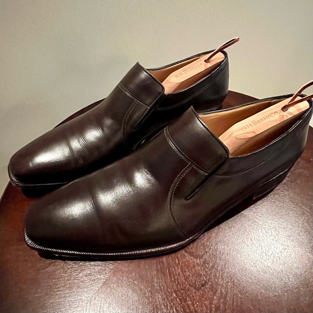 A Testoni men’s 11.5 BLACK LABEL brown Italy loafers